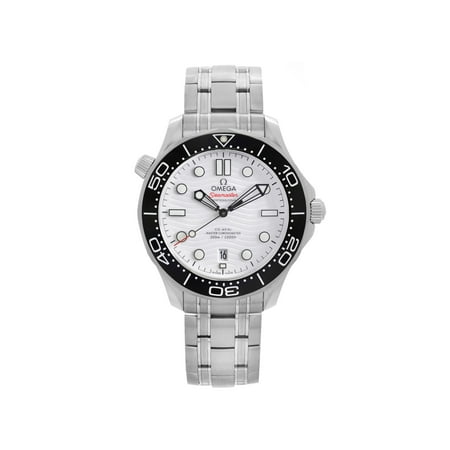 Omega Seamaster Diver 300M Steel White Wave Dial Mens Watch 210.30.42.20.04.001