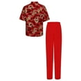 thumbnail image 2 of Ocealan Costume Kung Fu pour Garçons Enfants Brodé Rouge Arts Martiaux Taichi Performance Traditionnelle Uniforme Rouge-B 120, 2 of 5