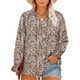 thumbnail image 1 of Blusa Eytino para mujer, talla grande, chifón, bohemio, floral, 2X, caqui, 1 of 6