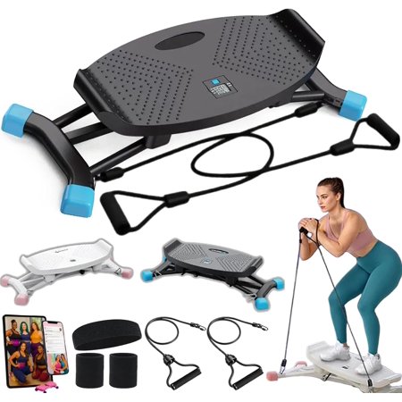 Stridon Balance Board, Stridon All Motion Trainer, Stridon Ski Motion Exerciser, Balancing Machine, Full Body Workout Machine, LCD Monitor/Noiseless/300 LBS Loading, with Elastic Bands