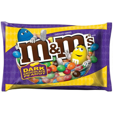 M&M'S Dark Chocolate Peanut Candy Bag, 19.2 oz