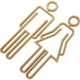 thumbnail image 1 of Letreros De Identificación Para Baño De Abs Resistentes, Diseño Metálico Dorado, Para Puertas De Hombres y Mujeres, Señalización Funcional Para Baños Públicos y Comerciales, 1 of 5