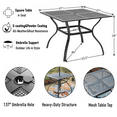 thumbnail image 5 of SUMMIT LIVING Outdoor Patio Dining Table, 37" Square Metal Patio Table with 1.57" Umbrella Hole, Mesh Table Top, Black, 5 of 7