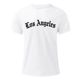 thumbnail image 4 of Aihuaihua Mens Workout Shirts Round Neck Short Sleeve Classic Los Angeles Print Men's Tee Basic Work Clothes for Men White XXXXXL, 4 of 5