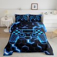 thumbnail image 2 of Erosebridal Blue Gamepad Comforter Sets Queen Size, Gradient Geometric Comforters & Duvets, Gaming Sports Decor, Microfiber, 2 of 7