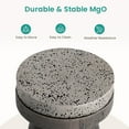thumbnail image 4 of SUNBURY Outdoor Side Table - 14" Small End Table, Graphite Patchwork Patio, Round Concrete, Garden Stool Plant Stand for Poolside, Sunroom (Grey), 4 of 15