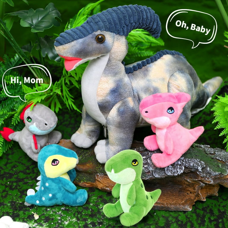 MaoGoLan Giant Dinosaur Stuffed Animal 22 Parasaurolophus with 4 Babies Plush Toy Walmart