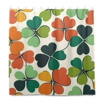 Yayeee Shower Curtain with Hooks 72"x72" Waterproof Fabric Bathroom Hanging Decor, White Clover Pattern