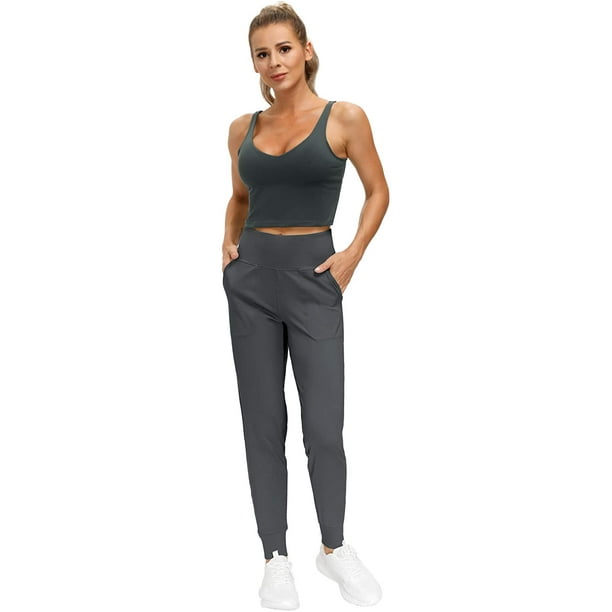 Pisexur Womens Yoga Sweatpants 4-Way Stretch Casual Travel Outdoor Workout  Athletic Lounge Pants Lightweight Drawstring Workout Joggers Pants with  Pockets 