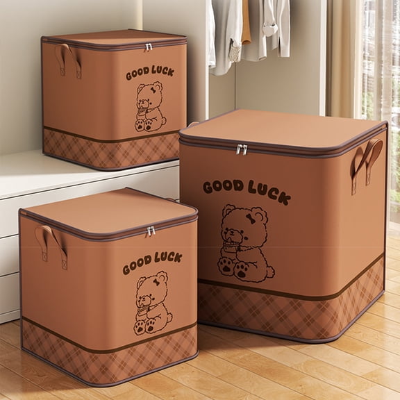 Yhmxh Clothes Storage Bags, Large Canvas Comforter Storage Bags for Clothes Sweater Clothes Organizer with Dual Zipper, Storage Containers with Reinforced Handle Closet Organizer for Blanket