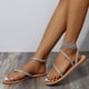 thumbnail image 4 of Sandalias de diamantes de imitación para mujer, correa fina, zapatos transparentes con punta plana Wmkox8yii  nm5644, 4 of 8