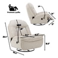 thumbnail image 3 of Boyel Living Electric Recliner Chair, Bronzing Fabric with 360 Swivel and Phone Holder, Beige, 3 of 11