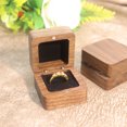 thumbnail image 3 of Joyero de nogal negro, caja para anillos, caja cuadrada, caja de madera, caja para propuesta de matrimonio, caja de regalo para anillo para mujer, 3 of 6