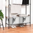 thumbnail image 3 of Yayeee Foldable Storage Basket for Shelves with Handles Waterproof Cloth Bins, Black Cute Cat, 3 of 7