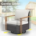 thumbnail image 3 of POCASSY 5PCS Patio Furniture Set with Sofa, Swivel Chair and Ottoman, All Weather Wicker Conversation Set Outdoor Seating Group for Pool, Backyard, Garden, Brown Wicker Beige Cushion, 3 of 10
