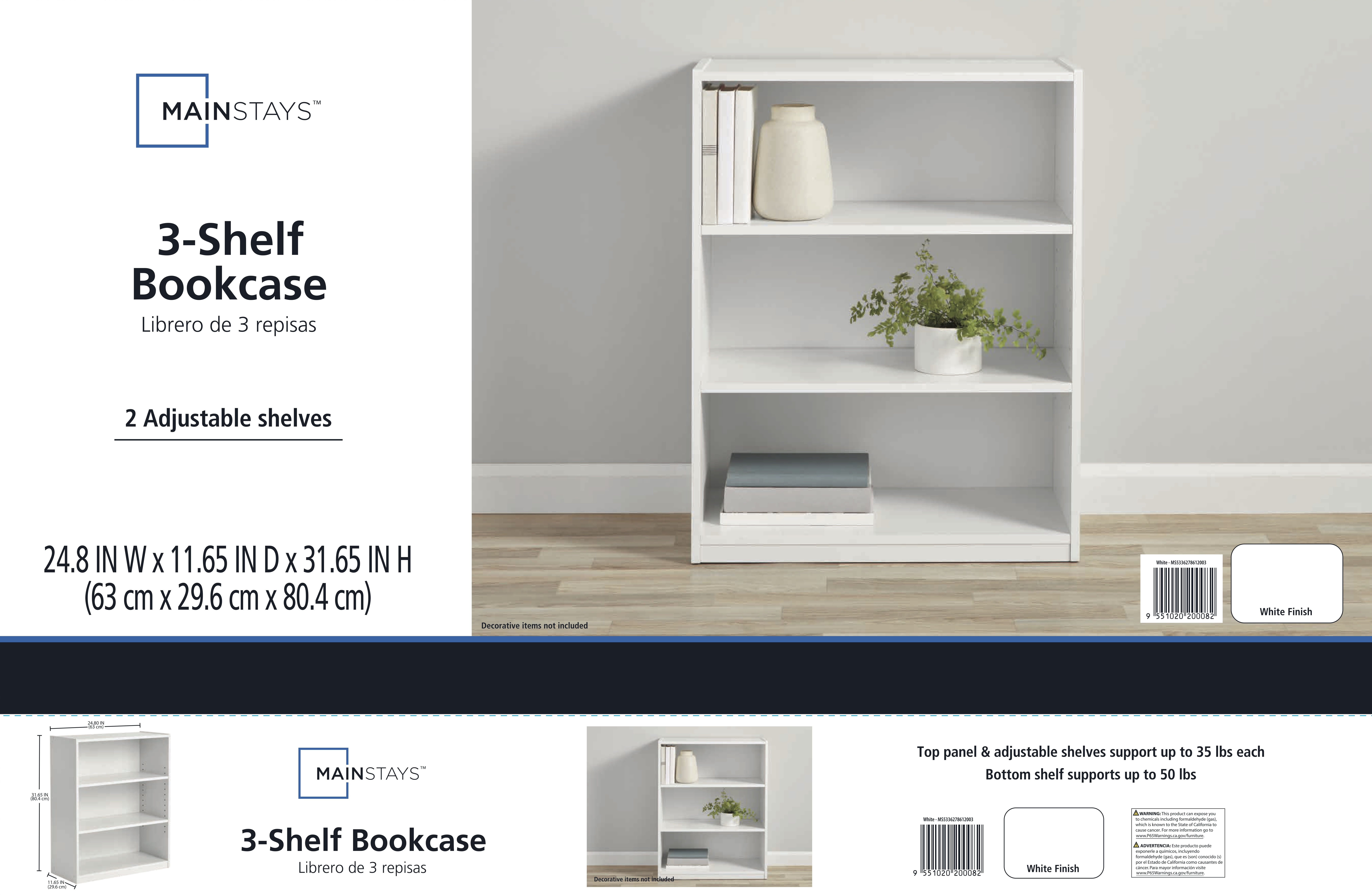 Mainstays Target Shelf Bookcase Instructions Mainstays 3-Shelf