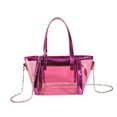 thumbnail image 1 of Bolsa A Cuestas Bolso De Viaje Simple De Cadena De Moda De Pvc De Gran Capacidad Para Mujer (Rojo Rosa) Tmvgtek Para Estrenar, 1 of 6