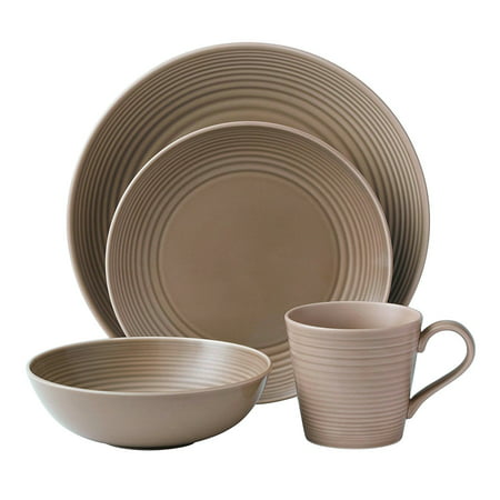Royal Doulton Maze 4-Piece Dinnerware Set, Taupe, Creatively designed with your needs in mind By Gordon
