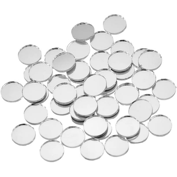 Round Mosaic Mirror Tiles 50 Pack Decorative Glass Sticker Crafts DIY