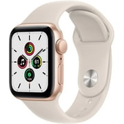 Apple Watch SE (GPS) boîtier en aluminium doré de 40 mm avec bracelet sport Starlight (2021) - Boîte ouverte