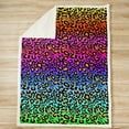 thumbnail image 5 of Women Leopard Print Plush Blanket Chic Rainbow Cheetah Print Fleece Throw Blanket for Sofa Couch Daughter Luxury Colorful Decor Sherpa Blanket Wild Animal Theme Fuzzy Blanket Throw 50"x60", 5 of 6