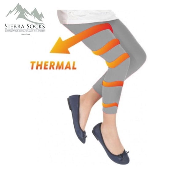 Sierra Socks Girls' Thermal Footless Tight G11927 (Gray, L (10-12 yrs))