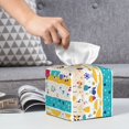 thumbnail image 6 of Logiee Tissue Box Cover 5X5X5'' PU Leather Tissue Holder Square Tissue Cube Box Organizer for Bathroom Vanity Countertop,Car,Night Stands,Office,Home,Kitchen (Funny Farm), 6 of 8