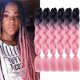 thumbnail image 1 of Fyrlna 6 paquetes de 24 pulgadas Jumbo trenzado cabello suave resistente a altas temperaturas extensiones de cabello sintético para mujeres (24 pulgadas (paquete de 6) negro a rosa rojo), 1 of 1