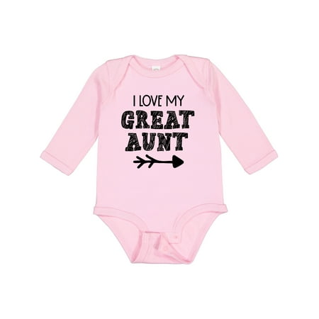 

Inktastic I Love My Great Aunt with Arrow Gift Baby Boy or Baby Girl Long Sleeve Bodysuit