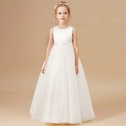 Vividxx Trendy Girls Dresses O-Neck Sleeveless Any Occasion For Parties And Everyday Wear Stylish And Comfortable Design For Young Fashion Solid Color Toddler Stylish Sundress