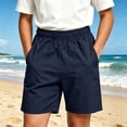 thumbnail image 2 of HAOTAGS Big Boys Casual School Shorts (5-14) Elastic Waist Lightweight Shorts with Pockets Navy Size 8, 2 of 10