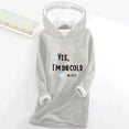 thumbnail image 2 of Feancey Women's Fleece Lined Hoodies Winter Thick Warm Hooded Sweatshirts Casual Letter Print Thermal Loungewear Cozy Soft Fuzzy Pajama Tops Gray M, 2 of 4