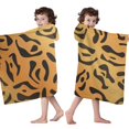 thumbnail image 4 of Orange and Black Of Leopard Print Hooded Bath Towel，50"x30" for Ages 3 To 12 Kids, Quick Dry Lightweight Soft Microfiber Hood Beach Towel Cover Up for Kids, 4 of 7