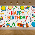 thumbnail image 5 of Colorful Music Themed Happy Birthday Banner Background Party Supplies Photography Props Decorations for Birthday Party Kids Celebration Event Photo Booth Decor, 5 of 8