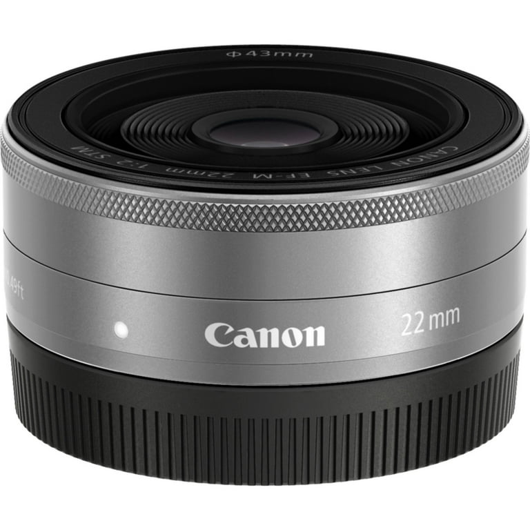 Canon EF-M 22mm f/2 STM Silver Lens for EOS Camera, Wide Angle