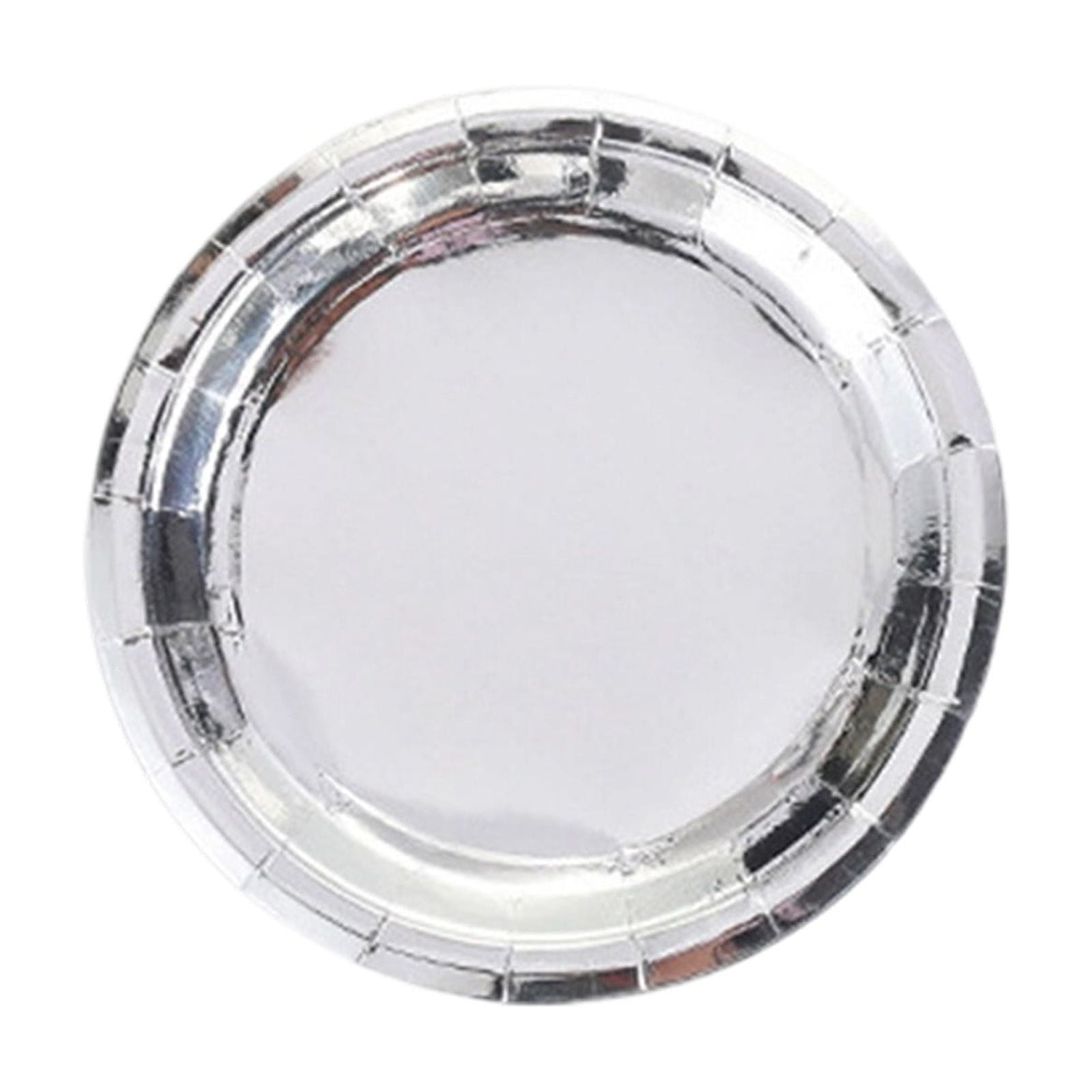 hulanddfd 10 Pcs Silver Paper Plates Disposable 9 Inch Dessert Plates Party Disposable Plates for Wedding Birthday Holiday
