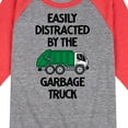 thumbnail image 3 of Instant Message - Easily Distracted By The Garbage Truck - Toddler & Youth Raglan Graphic T-Shirt, 3 of 7