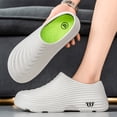 thumbnail image 4 of Chef Clogs for Men Women Nonslip Waterproof Oil-Proof Kitchen Work Shoes with Arch Support Lightweight Comfy Slip on Slides​ Grey Size 10, 4 of 5