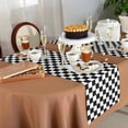 thumbnail image 6 of Table Runner 120 Inches Long for Kitchen Dining, Simple Black White Checkered Dresser Scarf Farmhouse, Dining Table Decorations for Wedding/Parties, Lattice Buffalo Plaid 13 x 120 In, 6 of 9