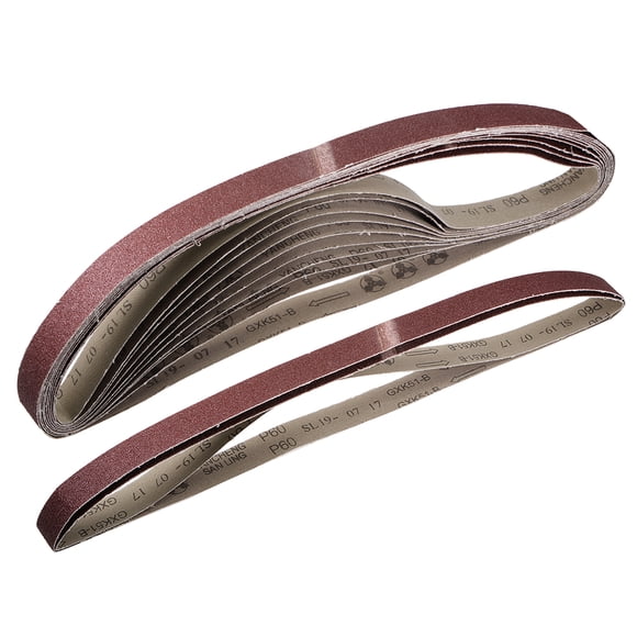 Unique Bargains 1' x 42'(25mm x 1065mm) Bande de Ponçage 60 Grain d'Oxyde d'Aluminium 12pcs