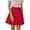 Red, variant on Girls' Uniform Skirts School Pleated Flared Elastic Waistband Mini Skorts Built in Shorts with Pockets