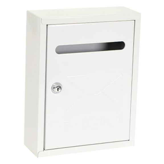 yotijay Lockable Wall Mount Mailbox, 7.8 x 3 x 10 Inches, Versatile for Mail, Envelopes, White