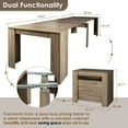 thumbnail image 2 of 20"-118" Extendable Dining Table for 2-12 People, Modern Modular Extension Table, Space-Saving Extra Long Folding Dining Table, Multifunctional Conference Meeting Table, Oak, 2 of 7