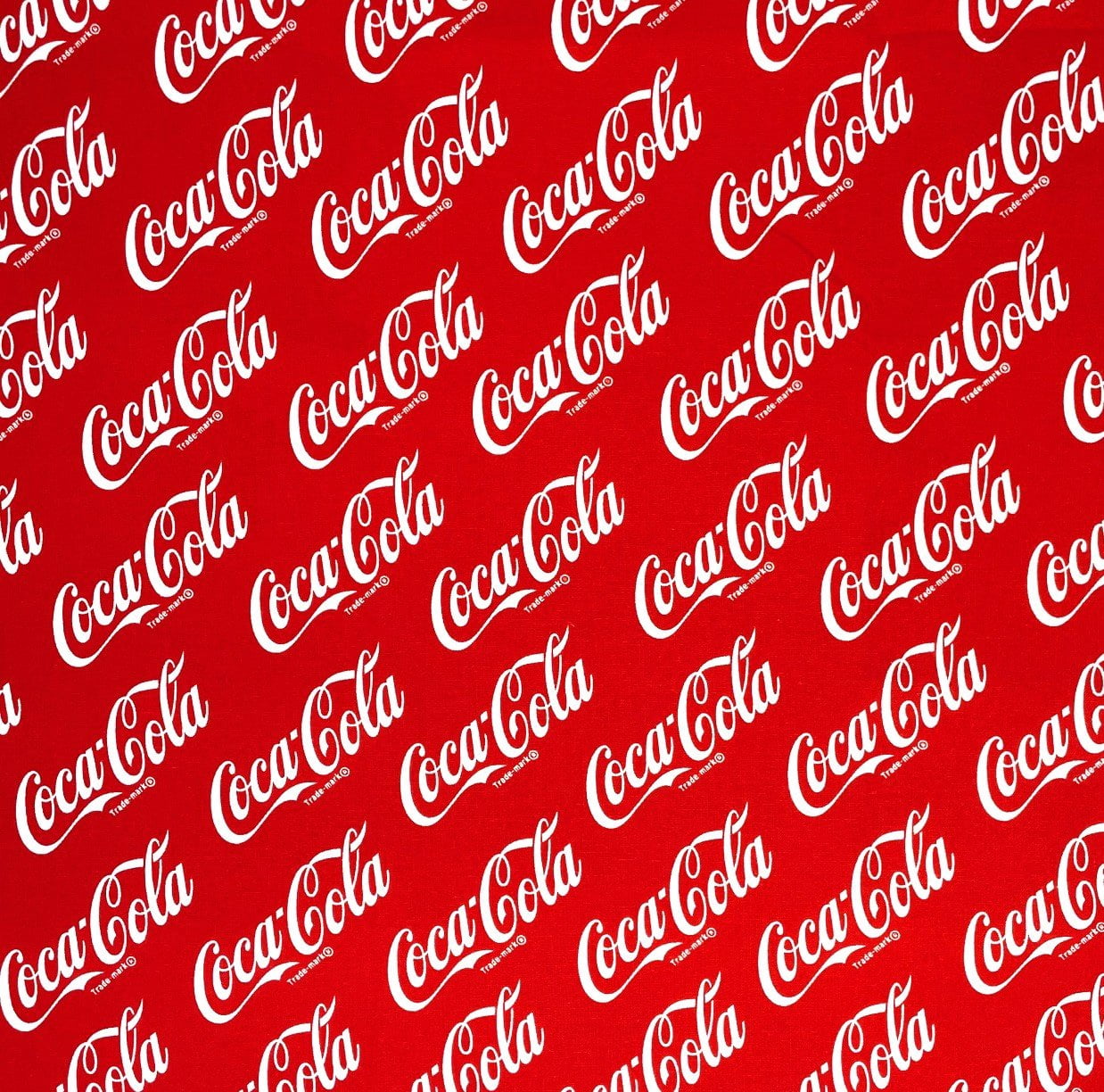 1 Yard - Coca-Cola Script Diagonal on Red Cotton Fabric (Great for Quilting, Sewing, Craft Projects, Throw Pillows & More) 1 Yard X 44" Wide