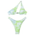 thumbnail image 1 of Traje de baño para mujer, bikini de dos piezas con hombros descubiertos y soporte de acero, color liso, trajes de baño para mujer, conjuntos de bikini para mujer, trajes de baño de bikini para mujer, 1 of 7