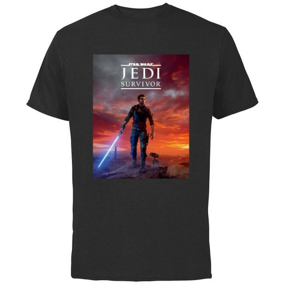 Star Wars Jedi: Survivor Cal Kestis BD-1 Game Poster Art - Short Sleeve Cotton T-Shirt for Adults - Customized-Black
