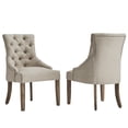 thumbnail image 3 of Weston Home Chelsea Lane Curved Back Linen Tufted Dining Chair, Set of 2, Beige, 3 of 7