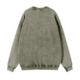 thumbnail image 4 of Domuza Mens Retro Acid Wash Sweatshirt, Baggy Crewneck Long Sleeve Pullover, Everyday Casual Wear - Army Green M, 4 of 5