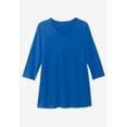 thumbnail image 2 of Woman Within Plus Size Perfect Printed Three-Quarter-Sleeve V-Neck Tunic, 2 of 6