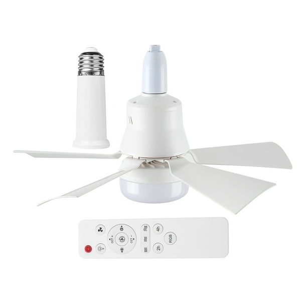 Ventilador Techo Con Control Remoto 40W Lámpara LED Enchufe E27 para Bombilla